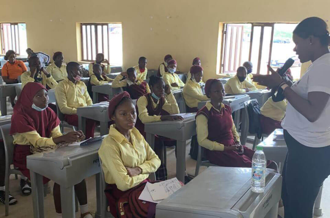 Photo with school children