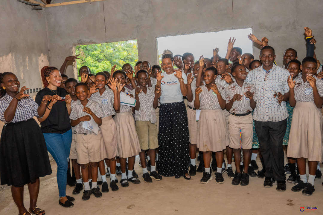 Photo with school children