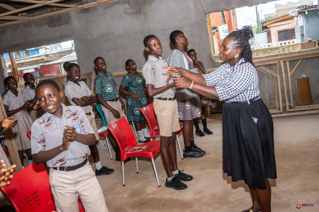 Photo with school children